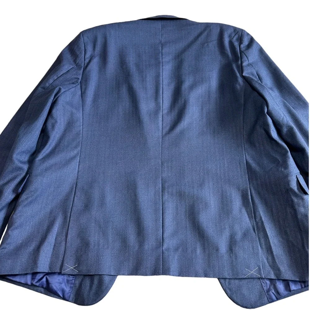 Paul Fredrick Men’s Navy Blazer Sport Coat 40L 2 Button Fully Lined NWOT